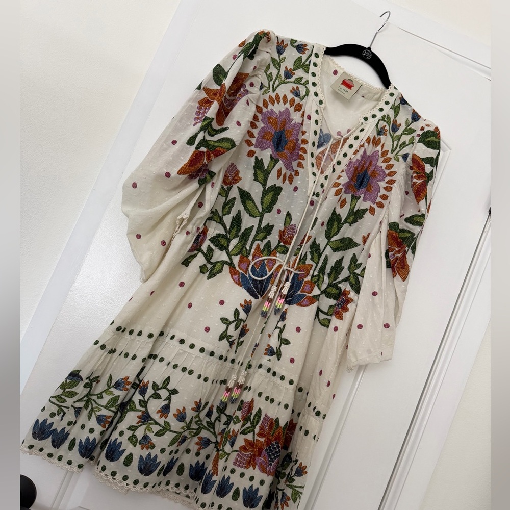 Farm Rio Short Lined Embroidered Floral Dress - Picture 2 of 6